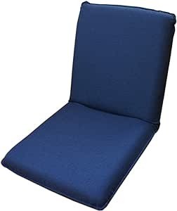 さるるの部屋 コンパクトな小さな国産座椅子 「ピッコロ２」 ギア式１４段階リクライニングチェアー ネイビー色 日本製 無地柄カラーシャンブレー生地
