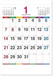 新日本カレンダー 2024年 カレンダー 壁掛け カラーラインメモ 年表付 NK174