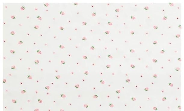 MYmama スムース ニット 生地 170cm巾 広幅 50cm単位販売 布 綿 かわいい (いちごと小花)