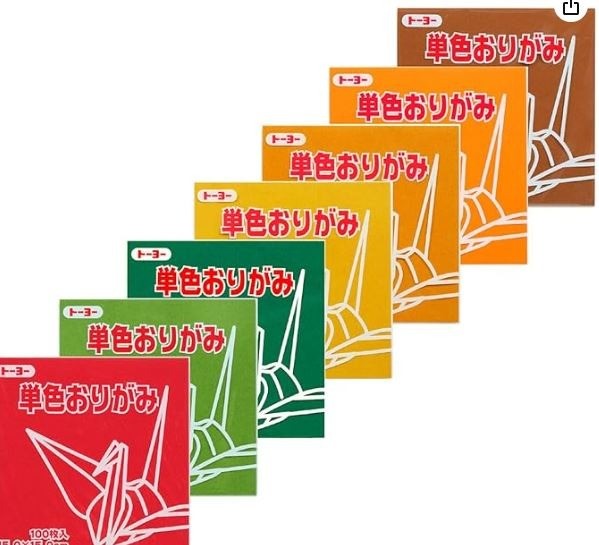 トーヨー おりがみ オータムカラーセット 7色入 15cm 863241
