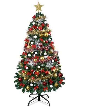 クリスマスツリー 150cm クリスマスツリーセット LED飾りライト クリスマスオーナメント 組立簡単 クリスマス飾り プレゼント おしゃれ 高級 豪華 装飾 クリスマスグッズ