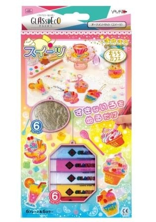 ヤマト グラスデコ オーナメントセット 6カラー 6プレート スイーツ GDS6-W1